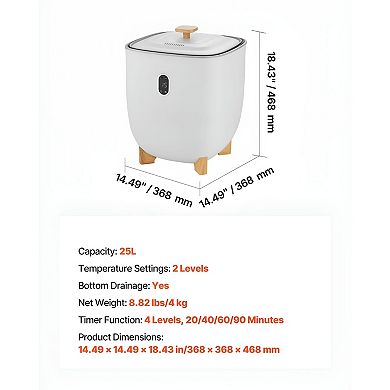 25L Towel Warmer Bucket for Bathroom with Timer and Temperature Settings