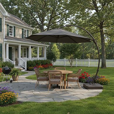 Cantilever Patio Umbrella with Wide Shade and Stable Wind-Resistant Design