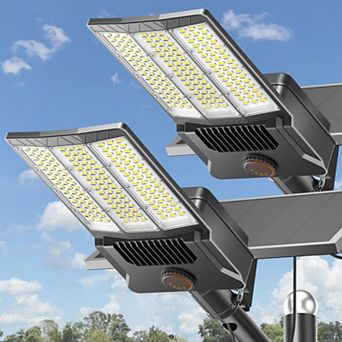 Adewalk Solar Street Light Dusk to Dawn, Large Panel Pro Outside Light Motion Sensor for Yard, 2Pack