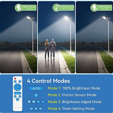 Solar Street Light Dusk to Dawn, Large Panel Pro Outside Light Motion Sensor for Yard, 2Pack