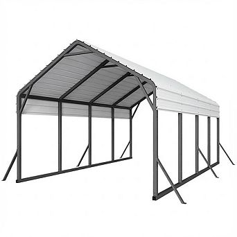 Metal Carport Canopy with Reinforced Steel Frame and Galvanized Roof