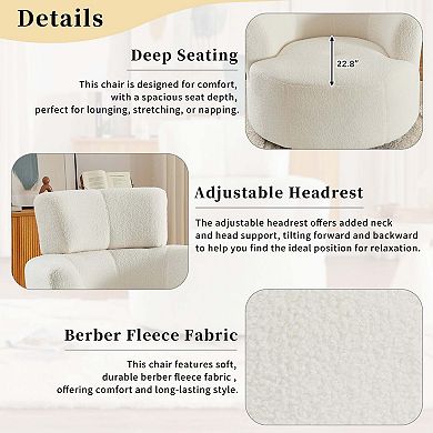 360° Swivel Chair with Adjustable Headrest