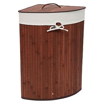 15.5 Gallon Laundry Basket with Lid,Foldable Bamboo Hamper