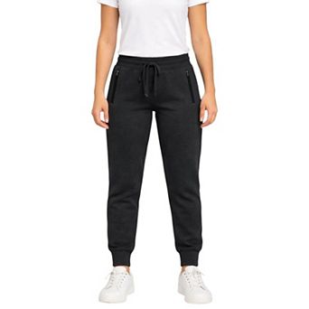Womens Ultra Soft Zipper Pocket Fleece Sweatpant Jogger