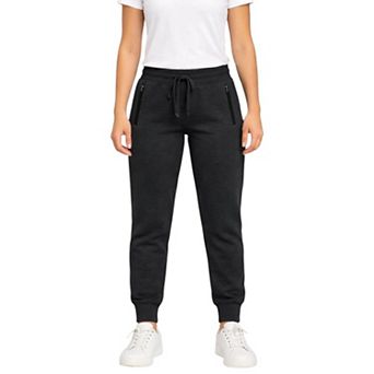Womens Ultra Soft Zipper Pocket Fleece Sweatpant Jogger