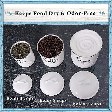 Farmhouse Kitchen Canister Set with Lids 3pc