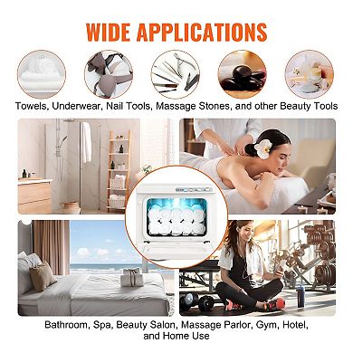 8L Hot Towel Warmer Cabinet Countertop Towel Heater with UV Light - White