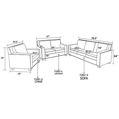 Black Linen Living Room Sofa