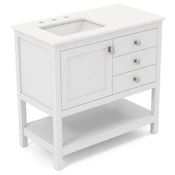 CASAINC Freestanding Bathroom Vanity Unit with Basin and Floor Storage Cabinet