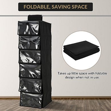 2-Pack Hat Racks with Dust Cover, 6 Shelf Hanging Hat Organizer for Baseball Caps