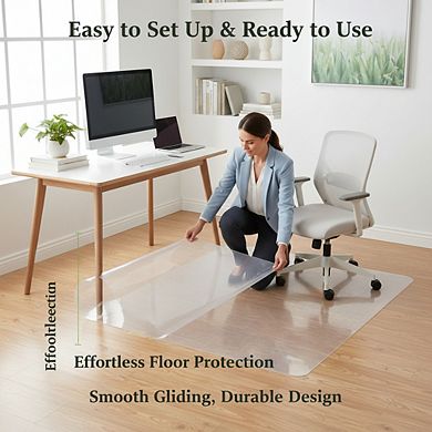 KSIZUIS Easy Glide Chair Mat for Carpet - 36"x48" with Extended Lip for Home & Office
