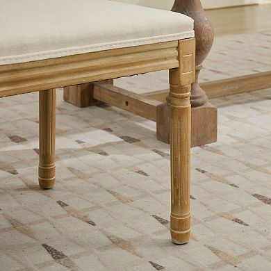 French Decor Louis Style Dining Chairs with Square Rattan Back and Solid Wood Frame Set of 2