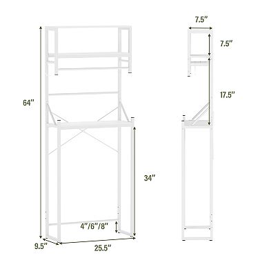 Over The bath fixture 3-Tier Bathroom Storage Rack with Towel Holder