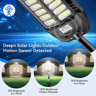 Solar Street Light Motion Sensor, Solar Parking Lot Lights Dusk to Dawn Outdoor