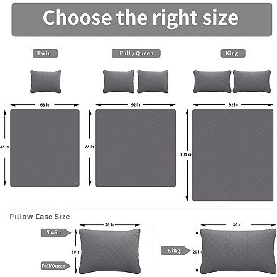 Reversible Twin Quilt Set! Ultra Soft, Lightweight & Water Resistant - All Season Comfort