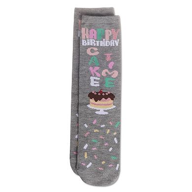 Happy Birthday Cake Time Greeting Card Crew Socks