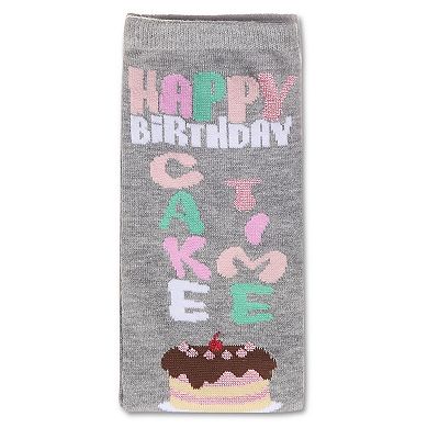 Happy Birthday Cake Time Greeting Card Crew Socks
