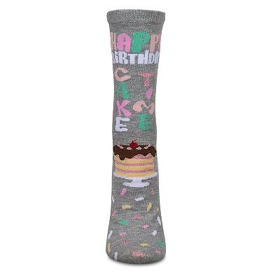 Happy Birthday Cake Time Greeting Card Crew Socks