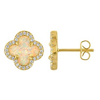 Ivy Sharpe Gold-Plated Mother-of-Pearl Clover Earrings