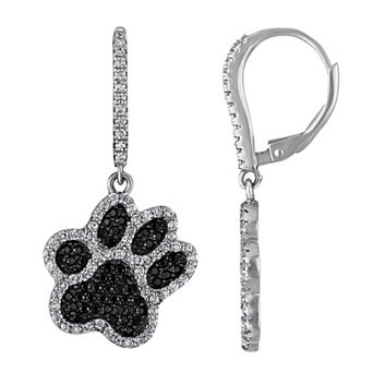 Ivy Sharpe Silver Tone Spinel Dog Paw Leverback Earrings
