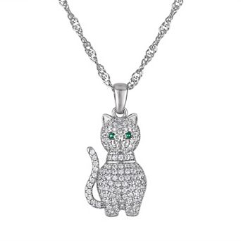 Ivy Sharpe Cubic Zirconia Cat Pendant Necklace