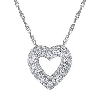 Ivy Sharpe Silver-Tone Cubic Zirconia Heart Pendant Necklace