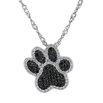 Ivy Sharpe Silver-Tone Spinel Dog Paw Pendant Necklace