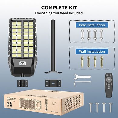 Solar Street Light Waterproof, LED Security Solar Flood Light Motion Sensor for Yard