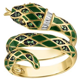 Ivy Sharpe Gold-Tone Cubic Zirconia Snake Ring