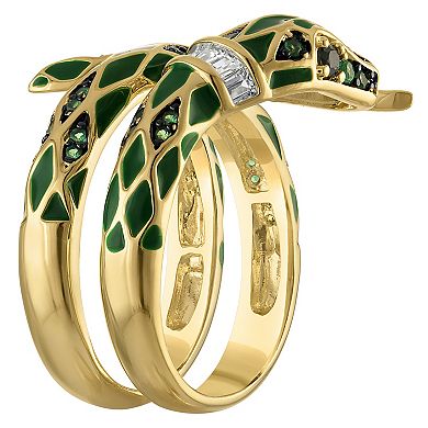 Ivy Sharpe Gold-Tone Cubic Zirconia Snake Ring