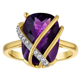 Ivy Sharpe Gold Tone Amethyst Ring