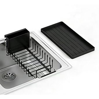 Expandable Mini Dish Rack with Silicone Mat for 1-2 People