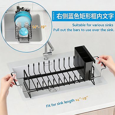 Expandable Mini Dish Rack with Silicone Mat for 1-2 People