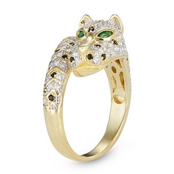 Ivy Sharpe Gold-Tone Cubic Zirconia Panther Ring