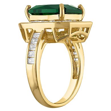 Ivy Sharpe Gold-Tone Simulated Emerald Ring