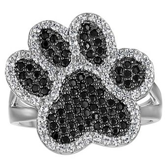 Ivy Sharpe Silver-Tone Spinel Dog Paw Ring