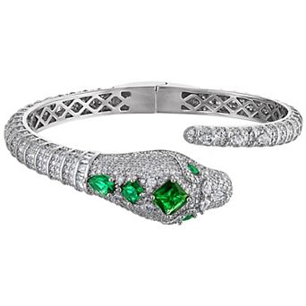 Ivy Sharpe Gold-Tone Cubic Zirconia Snake Bangle Bracelet