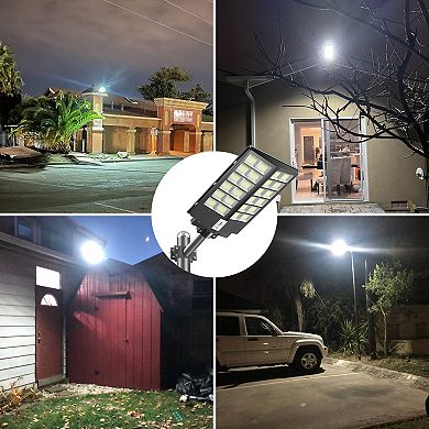 Solar Street Light Motion Sensor, LED Flood Lights Outdoor Waterproof for Parking Lot