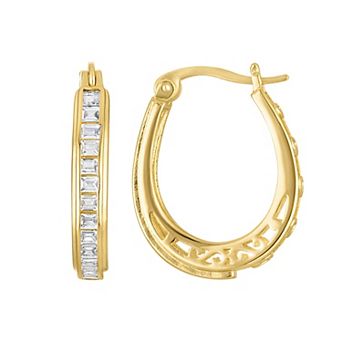 Ivy Sharpe Gold-Tone Cubic Zirconia Cut-Out Hoop Earrings