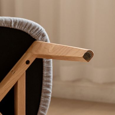 Solid Oak Wood Dining Chair Simple Wooden Side Chair for Dining and Living Room