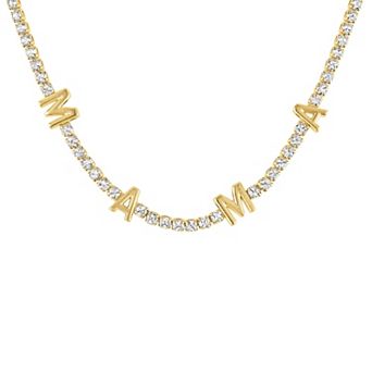 Ivy Sharpe Gold Tone Mama Cubic Zirconia Necklace