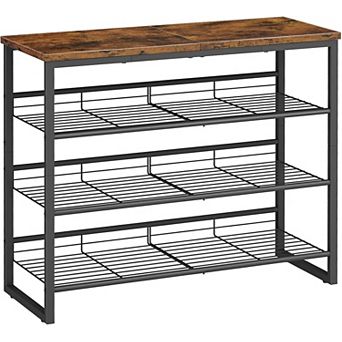 Adjustable Tilt Angle 4 tier Shoe Rack