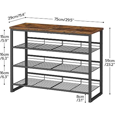 Adjustable Tilt Angle 4 Tier Shoe Rack