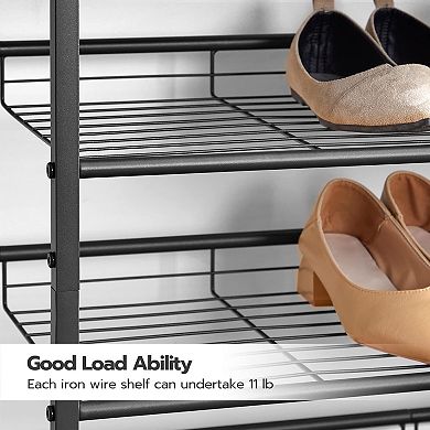 Adjustable Tilt Angle 4 Tier Shoe Rack