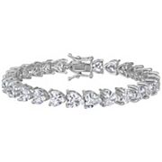 Ivy Sharpe Silver-Tone Cubic Zirconia Heart Tennis Bracelet