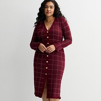 Plus Size Sandra Darren Sweater Dress