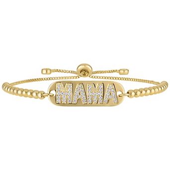 Ivy Sharpe Gold-Tone Cubic Zirconia Mama Bolo Bracelet