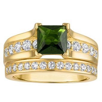 Designs by Gioelli 14k Gold Over Silver Gemstone Ring