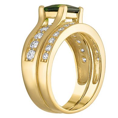 Designs by Gioelli 14k Gold Over Silver Gemstone Ring