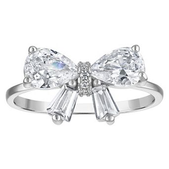 Designs by Gioelli Sterling Silver Cubic Zirconia Bow Ring